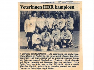 15 maart 1989 - De Schakel voorloper van De Heraut meldt het kampioenschap van de Veterinnen