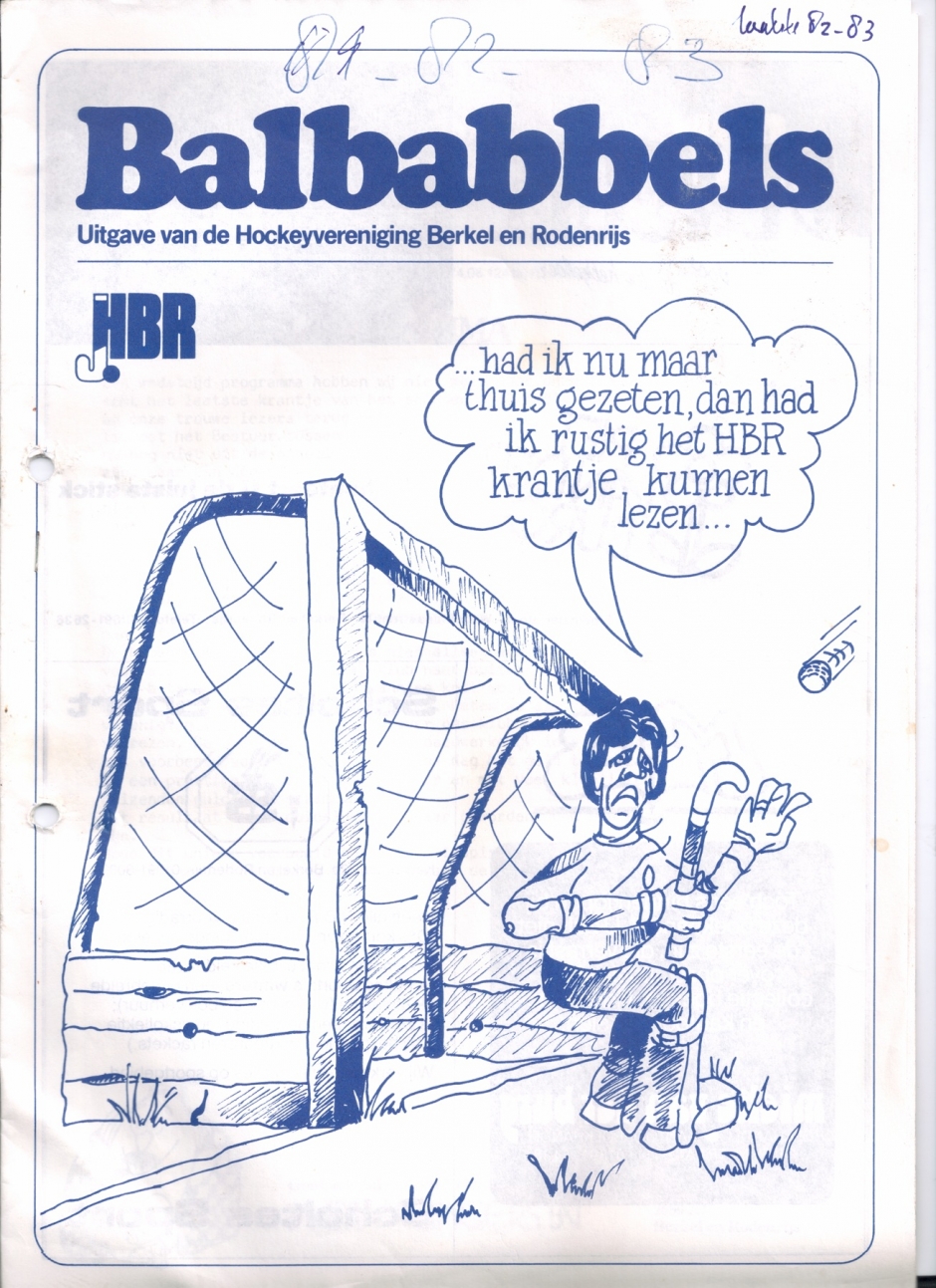 vanaf eind seizoen 1982-1983 ons blad "Balbabbels"